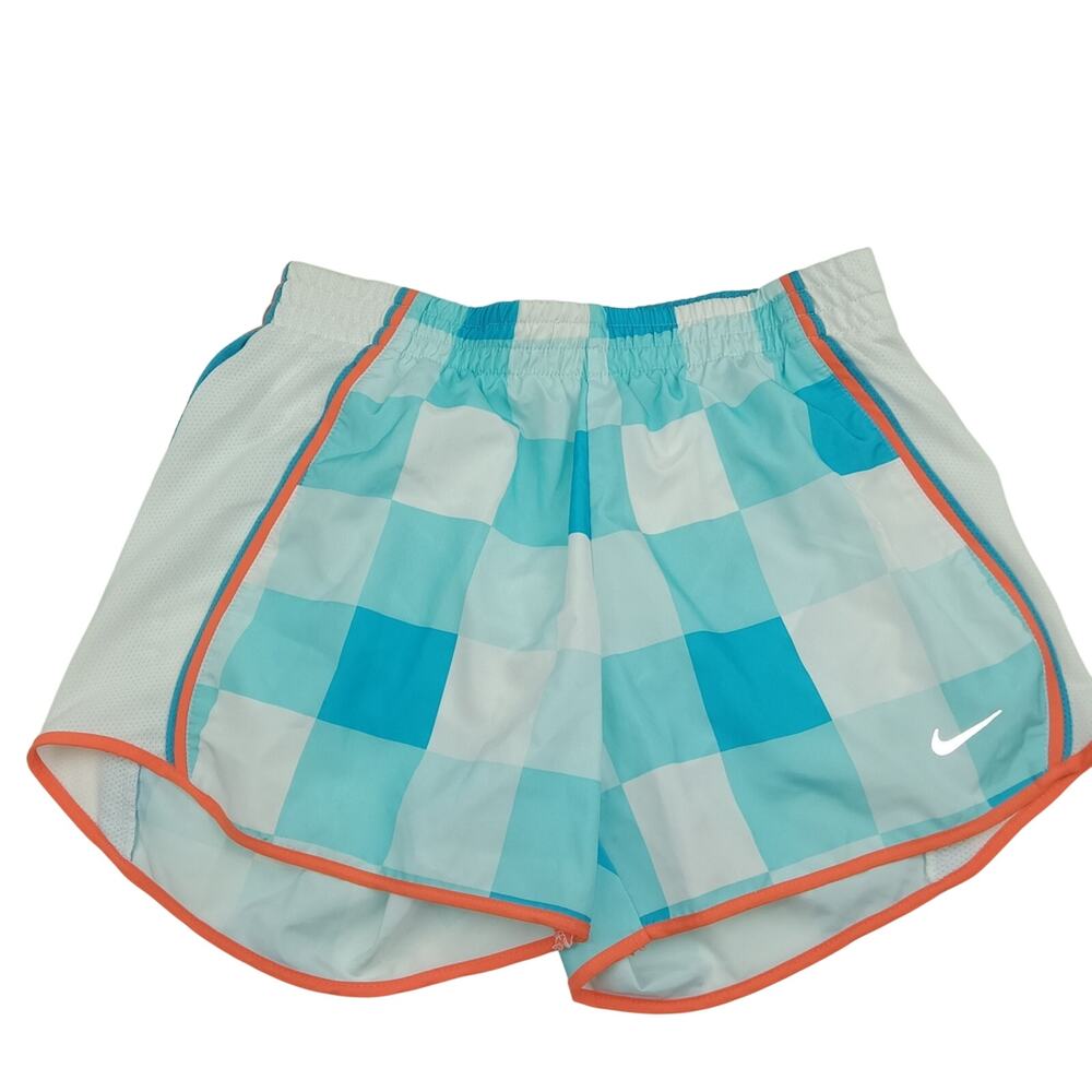 Nike Women's Turquoise Checkered Athletic Shorts